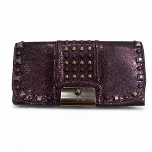 ISO Coach Kristen Metallic Purple Studded Wallet